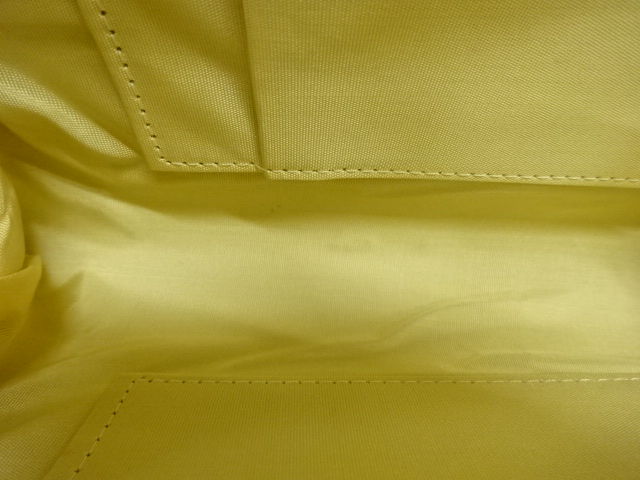  リサイクル　檜扇に草花模様織出し和装バッグ